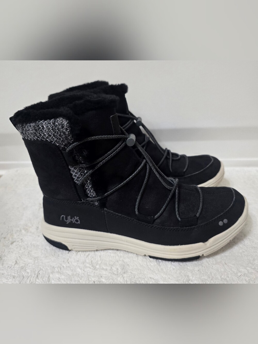 Ryka Aubonne Faux Shearling Bungee Lace Boots